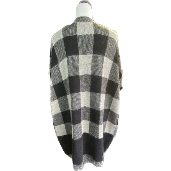 Banana Republic Cotton/Wool Buffalo Check Pockets Soft Cozy Vest Women M/L Black - Picture 3 of 6